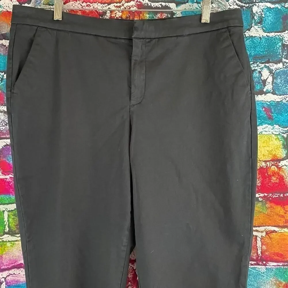 NYDJ Plus Everyday Sateen Ankle Pants Black Size 16W LiftxTuck